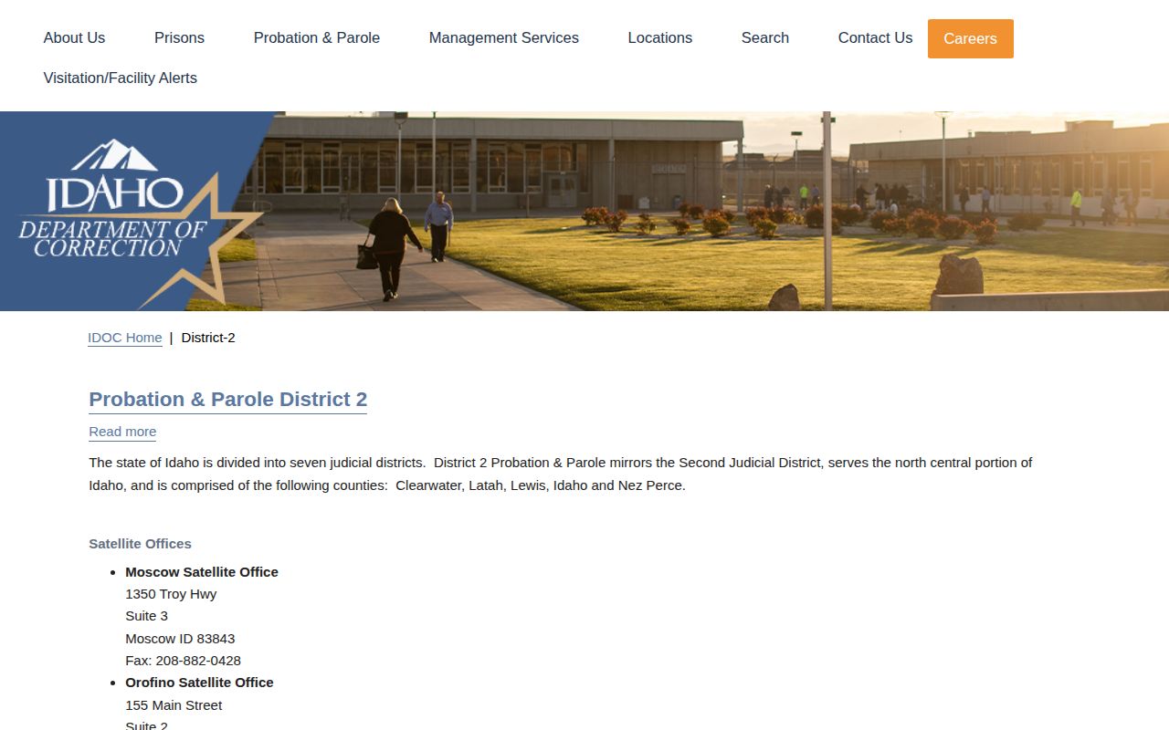 Clearwater County post-release supervision District 2 office listing